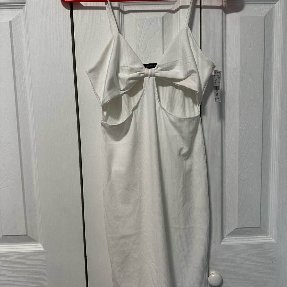 New with Tags  New Look White Backless Dress with Bow Detail